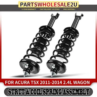 Par de 2 apoios de suspensão traseiros completos e conjunto de mola helicoidal para Acura TSX 2011-2014 2,4L - Imagem 1 de 4