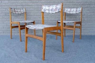 3件套中世纪丹麦现代Erik Buck风格柚木餐椅 — 第 1/4 张图片