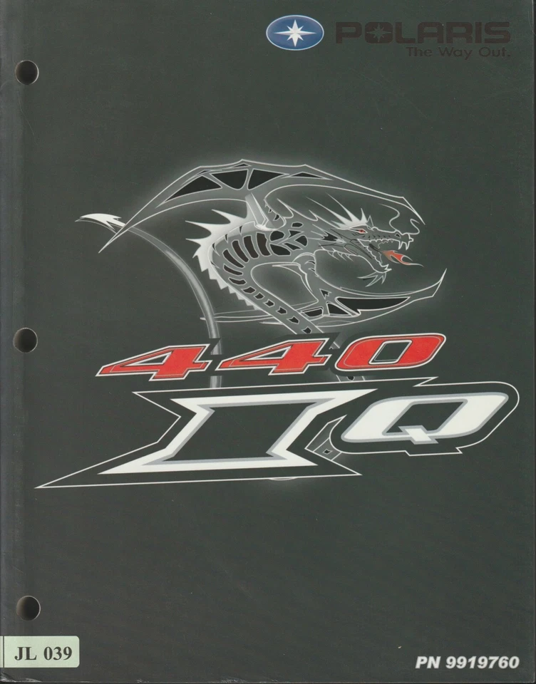 Manual de servicio JL039 Polaris 440 IQ 2006 PN 9919760 Foto 1 de 1