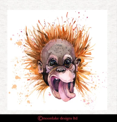 MOONLAKE DESIGNS Orang-Utan, Spritzer | Stoffkissen Polsterung Handwerk Steppplatte