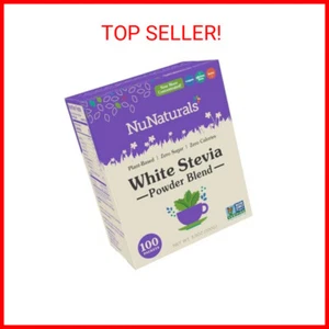 NuNaturals White Stevia Powder, All Purpose Natural Sweetener, Sugar-Free, 100 P - Picture 1 of 2