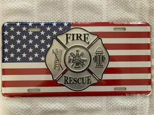 Fire/Rescue Metal Embossed License Plate - Picture 1 of 1