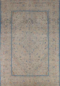 Over-Dyed Handmade Beige Wool Vintage Floral Living Room Rug Area Carpet 8x11 - Picture 1 of 20