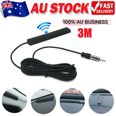 Car Radio Stereo Hidden FM AM Antenna Patch Aerial 3M For Auto SUV Vehicle Truck - image 1 of 4