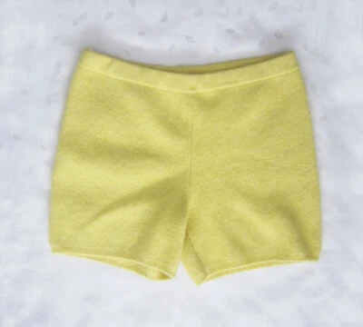 NWOT CALVIN KLEIN High Waist Alpaca Blend Pull On Knit Shorts in Yellow Size L - Image 1 of 4