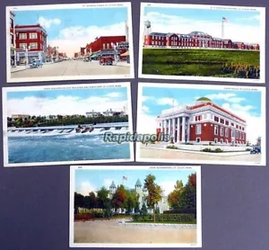 CINQUE Cartoline Vintage Anni '30 Colorate di St. Cloud Minnesota - mai spedito - Foto 1 di 6