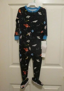 NUEVO CON ETIQUETAS PIJAMA CARTERS BEBÉ NIÑO ALGODÓN CON PATAS ESTAMPADO ESPACIAL 18 M - Imagen 1 de 9