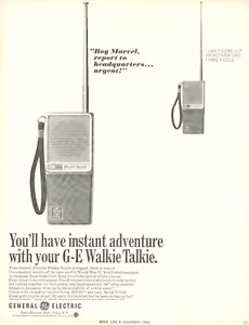 1966 General Electric Walkie Talkie PRINT AD toy GE vintage Christmas gift - Picture 1 of 2