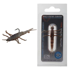 Savage Gear 3D Mayfly Nymph Soft Bait Lure 5cm Red Brown - Picture 1 of 2