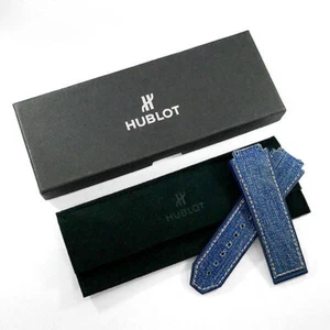HUBLOT Cinturón Genuino Denim Jeans Goma Clásico Fusión 45mm Cinturón Goma - Imagen 1 de 3