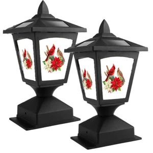 2 Pack 4 x 4 Solar Post Light LED Deck Cap Fence Lamp Outdoor Pathway Christmas - Picture 1 of 31