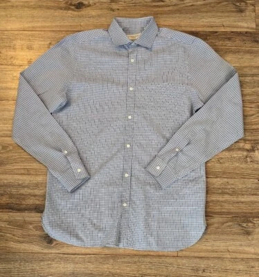 Burberry London Mens Blue Check Lightweight Slim Button Up Dress Shirt 15/38 EUC - Image 1 of 4