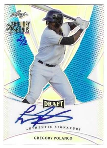 Gregory Polanco 2013 LEAF METAL HOLIDAY ROOKIE AUTOGRAPH CARD Pirates AUTO SP /2 - Picture 1 of 2