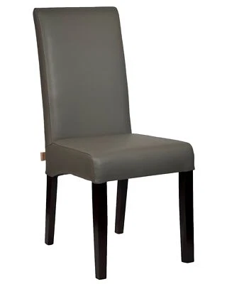 SIX Echtleder Esszimmerstuhl Bambi Nosag-Federn Latexgurte Holzgestell Grau - Bild 1 von 4