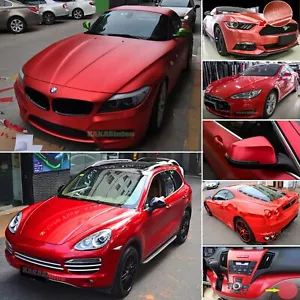 Air Free Red / Chameleon Satin Chrome Pearl Metal 3D Car Vinyl Wrap Sticker HDUS - Picture 1 of 55