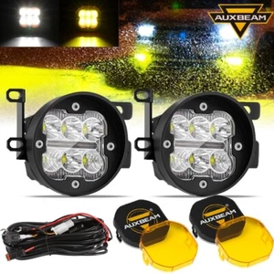 AUXBEAM Bumper 3" LED Fog Lights DRL w/ Covers For Toyota Tacoma Tundra 4Runner - Picture 1 of 9