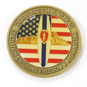 [065] Task Force Diamond Head OEF V Challenge Coin Kandahar Afghanistan 5cm - Picture 1 of 2