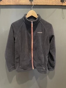 Columbia Fleece Girls Zip Up Jacket XL Pockets Casual Outdoor Black Athletic - Picture 1 of 6