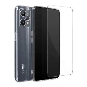 Coque Realme 9 Pro Plus et 9 4G Silicone Souple Film Verre Trempé 9H transparent - Imagen 1 de 6