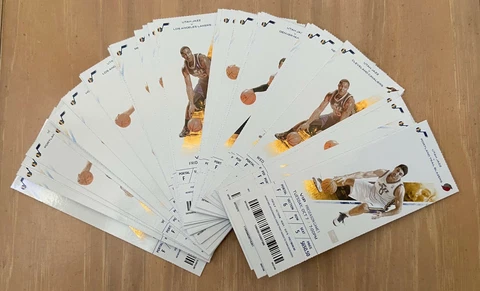 CLINT CAPELA DEBUT 2014-2015 NBA UTAH JAZZ COMPLETE FULL SEASON TICKETS - 44 TIX Cover
