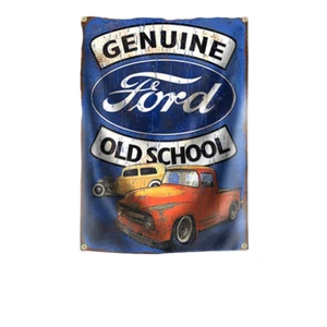 FORD Flagge Fahne Banner Truck Hot Rod Garage USA Deko Emblem Schild Logo V8 - Bild 1 von 1