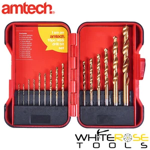 Amtech Drill Bit Set HSS 1.5-10mm Titanium Coated Metal Steel Drills F1132 15pc - Picture 1 of 2