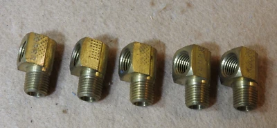 5 Pieces - Parker 2202P-4-4 Brass Extruded Street Elbows, 1/4", 90° FNPT x MNPT - Image 1 of 4