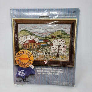 Vintage Bucilla Picture Perfect Art Stitchery Picture  Country Spring 5x7 1987 - Picture 1 of 6