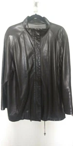 Geniune Leather Jacket Black Ellen Tracy Womens Size L - Picture 1 of 4