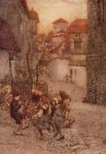 Little Piper 1913 Vintage Arthur Rackham Wall Art Poster Print Picture - Picture 1 of 6
