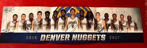 4 DENVER NUGGETS NBA TEAM POSTERS 2013-14 to 2016-17 - JOKIC & MURRAY AUTOGRAPHS Cover