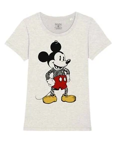Maglietta Topolino Tatuato Maglia Vintage Mickey Mouse Tattooed T-Shirt Girl - Picture 1 of 2
