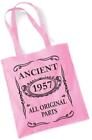 Sac fourre-tout cadeau 66e anniversaire maman shopping sac en coton ancien 1957 toutes pièces d'origine