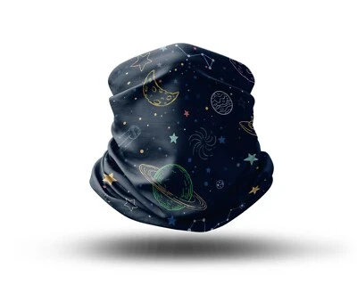 Washable Fabric Face Cover Neck Gaiter Artistic Space Design EU Made - Image 1 of 4