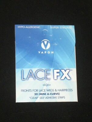 VAPON LACE FX MINI A-CURVE CLEAR SELF ADHESIVE STRIPS 30 PC ~ LACE WIGS,TOUPEE. - Image 1 of 3
