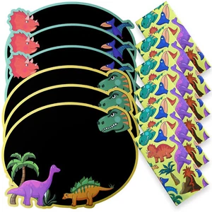 6 Stück Tafel Kindertafel Maltafel Kreidetafel 28x21cm Dino Motiv mit Kreide - Bild 1 von 7