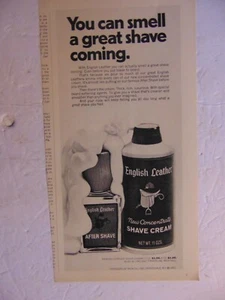 1971 ENGLISH LEATHER SHAVE CREAM You Can Smell A Great Shave Coming print ad - Bild 1 von 1
