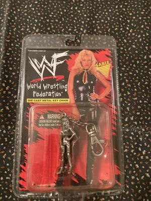 Vintage WWF Lady Wrestler Sable, Die Cast Keychain 1998 Mint on Card - Image 1 of 2