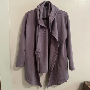 Eddie Bauer Jacke Sweatshirt lila Verschluss Taschen Umschlagkragen Oversized - Bild 1 von 6