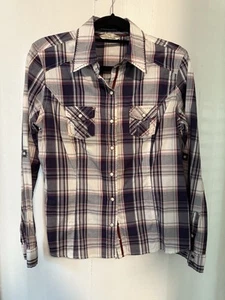 Bob Timberlake Mujer Perla A Presión Cuadros Western Bordado Talla Mediana - Imagen 1 de 9