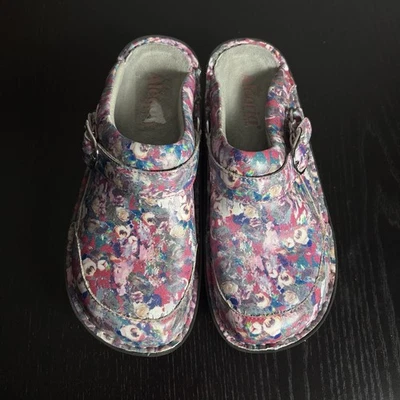 Женские удобные сабо ALEGRIA размер 38 (США 8-8,5) Seville розовые с цветочным принтом - Изображение 1 из 4