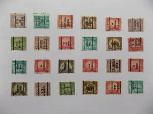 U S Coll'n of (24) used PRECANCELLED STAMPS with different cities-8-15-A-LS - Picture 1 of 2