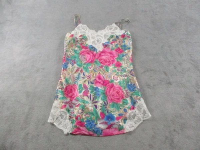 VINTAGE Victoria's Secret Camisola Mujer Pequeña Floral Encaje Satinado Prendas para Dormir Foto 1 de 4
