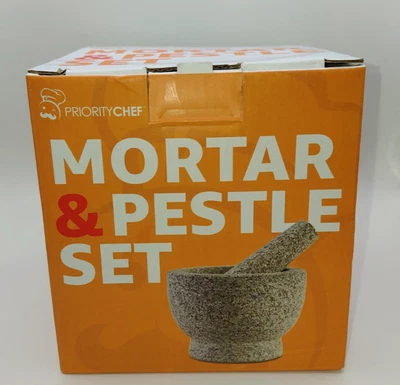 Juego de Mortero y Mortero, Granito, Lg, Pesado, Base Antideslizante - PriorityChef *NUEVO* Foto 1 de 4