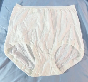 Vintage SEARS WHITE PANTIES Soft Cotton Knit LEG BANDS Granny Plus Size 9/XXL - Picture 1 of 6