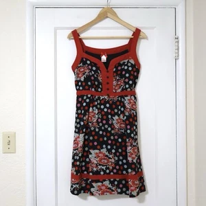 Forever 21 Red Polka Dot Floral Mini Dress M y2k Mod Retro - Picture 1 of 5