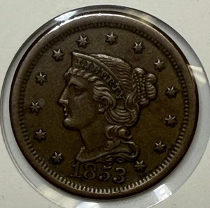 1853 1c Braided Hair Large Cent ** XTKEX5318 - Bild 1 von 3