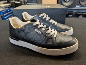 Coach Größe 13 Herren Sneaker schwarz Leder SIG C Clip Court Low Top - Größe 10,5 - Bild 1 von 10