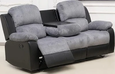 Bloom Recliner Sofa - Faux Leather, Cup Holders, Manual Recline, Gray - Image 1 of 3