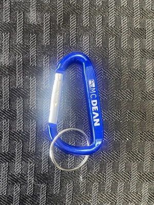 "Llavero de aluminio con clip mosquetón azul de 2,5""" Foto 1 de 3